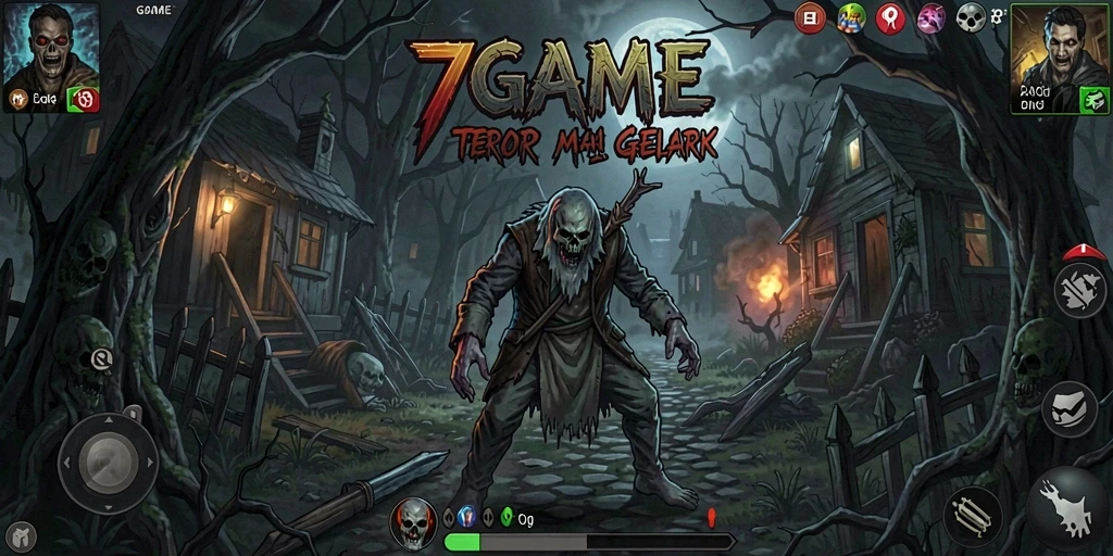 Tampilan menegangkan dalam gameplay menyeramkan 7GAME.