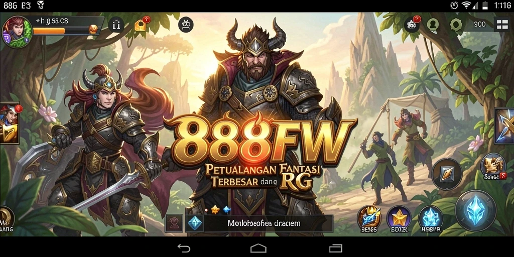 Tangkapan layar gameplay RPG dengan pertempuran epik.