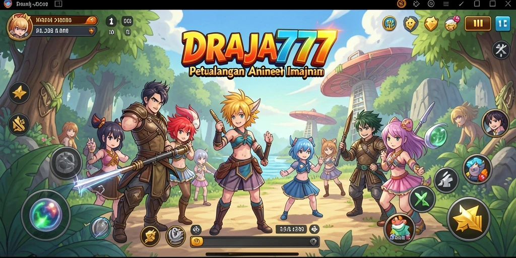 Screenshot gameplay DRAJA777 yang menampilkan pertarungan seru dalam dunia anime.