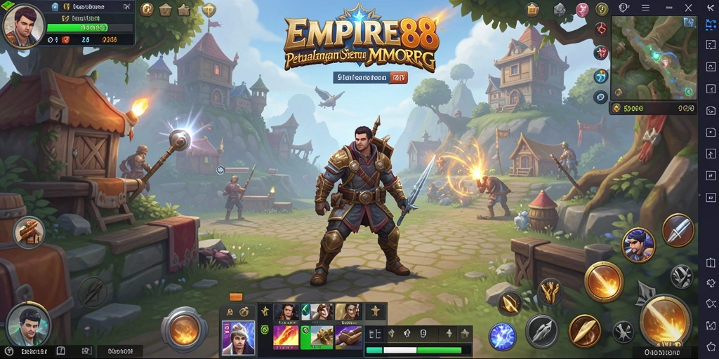 Screenshot gameplay <strong>EMPIRE88</strong> menampilkan aksi pertarungan yang mendebarkan di dunia MMORPG.