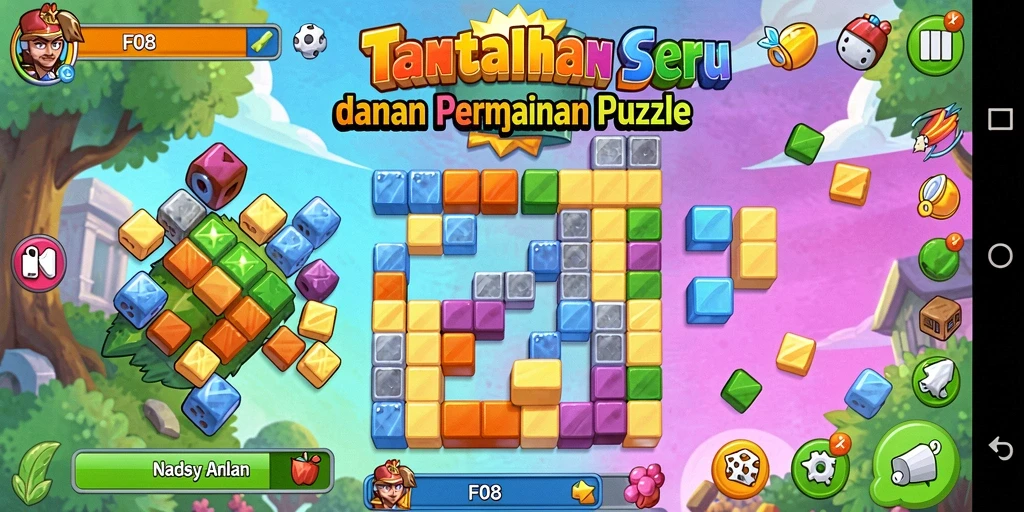 Tampilan gameplay F08 dengan teka-teki yang menantang