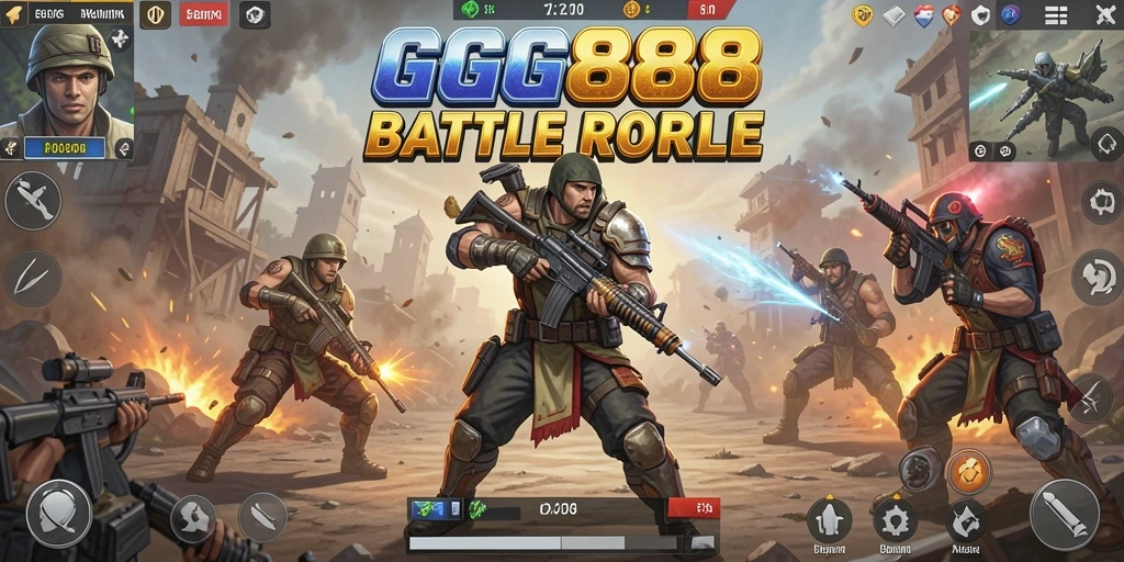 Tampilan seru gameplay GGG888 dalam pertempuran Battle Royale.