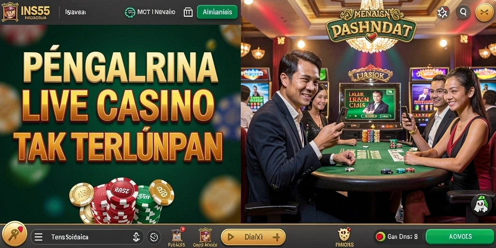 Tampilan gameplay Live Casino yang menegangkan dari INS55.