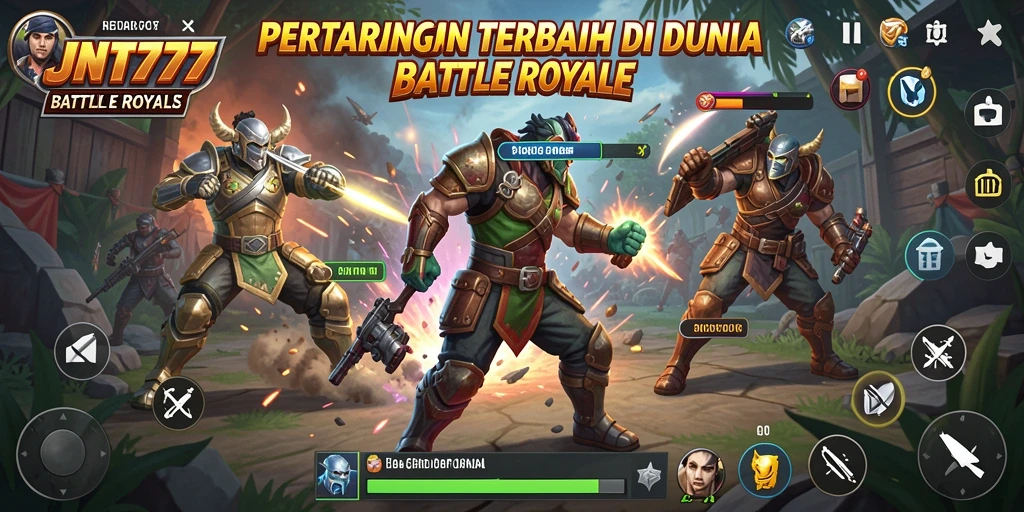 Gameplay seru JNT777 dalam aksi Battle Royale.