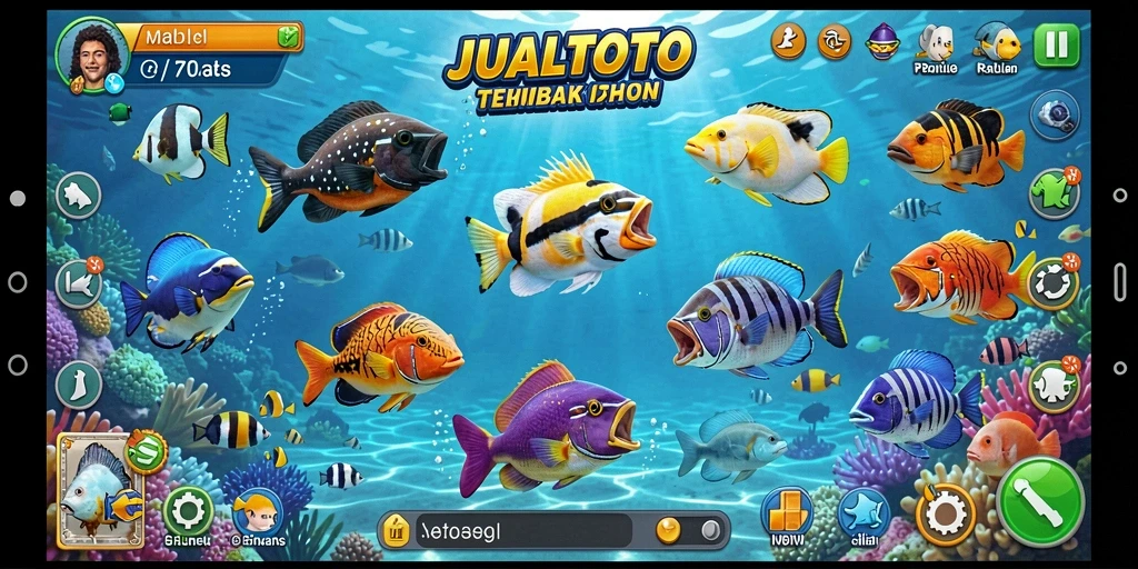 Tampilan gameplay JUALTOTO yang memikat dalam Tembak Ikan.