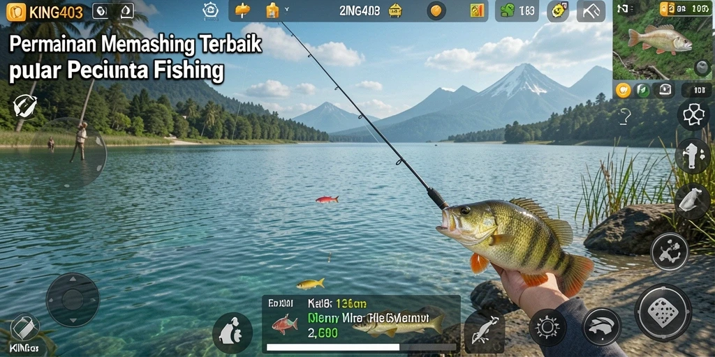 Screenshot KING403 menampilkan pengalaman memancing yang mendebarkan.