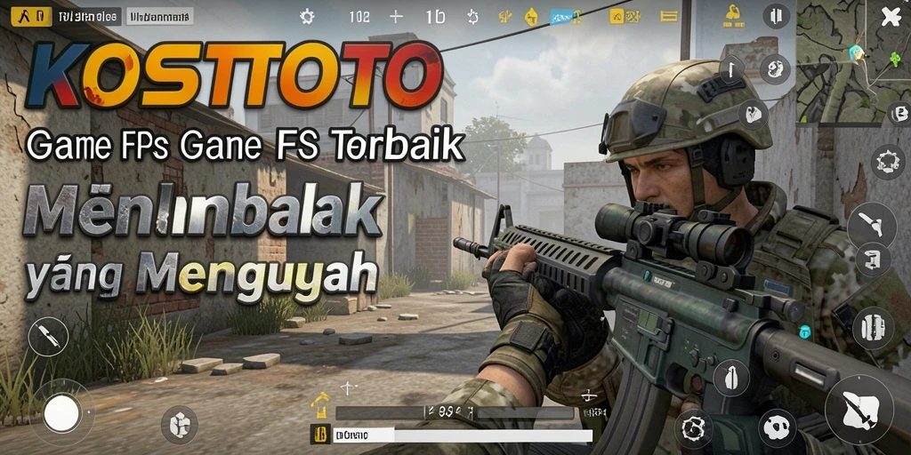 Tampilan gameplay KOSTOTO dengan aksi tembak-menembak yang mendebarkan.