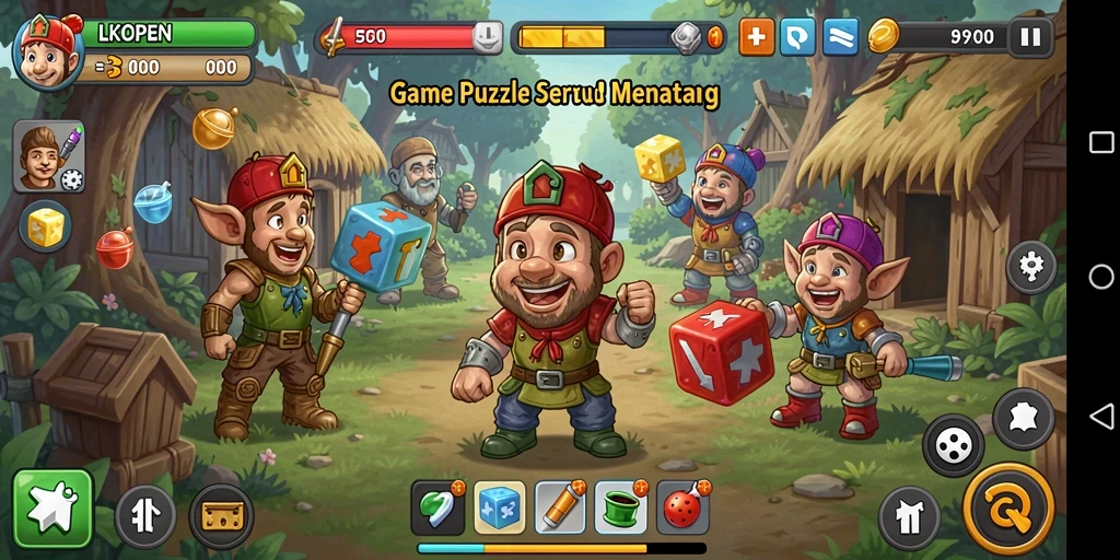 Screenshot LKOPEN menampilkan gameplay puzzle yang menantang dan interaktif.