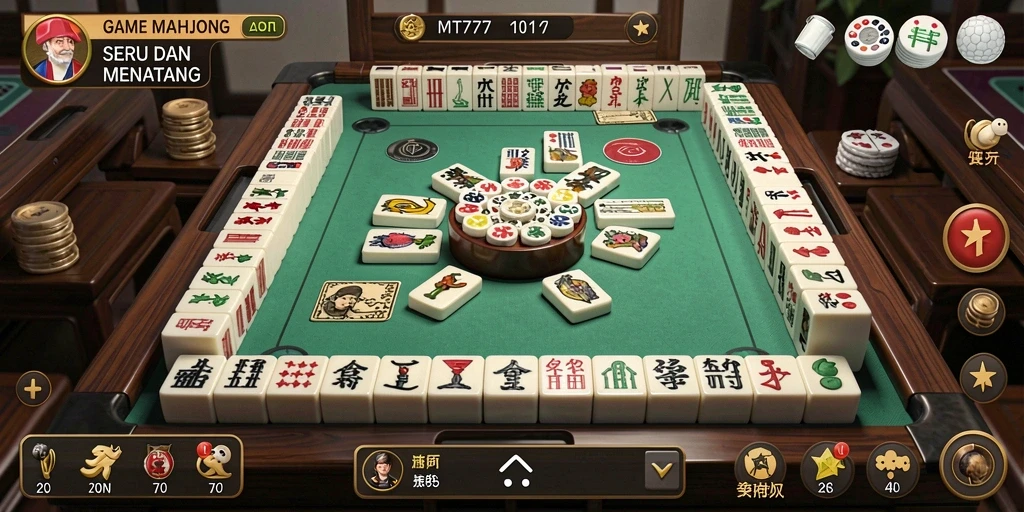 Tangkapan layar gameplay MT777 menampilkan papan Mahjong yang menarik dan penuh warna.
