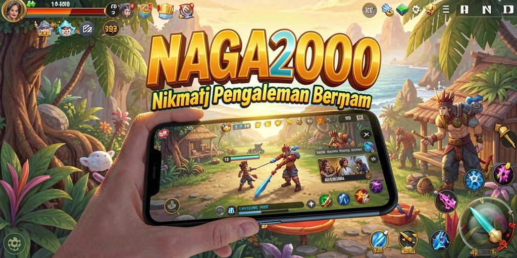 Screenshot gameplay NAGA2000 menampilkan momen seru dalam suasana yang ceria.