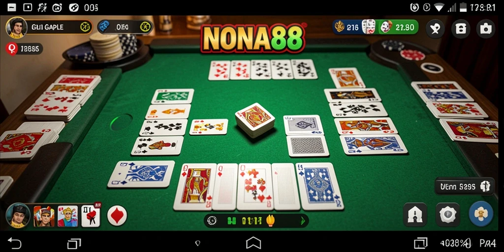 Screenshot gameplay NONA88 yang penuh keseruan Gaple.