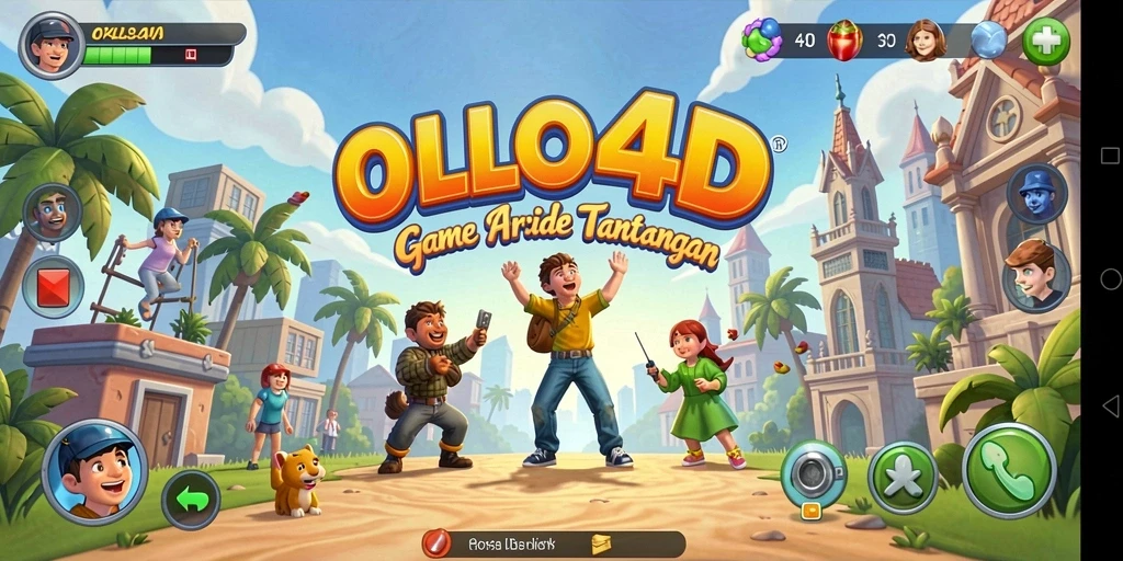 Screenshot gameplay <strong>OLLO4D</strong> yang menunjukkan momen mendebarkan di level tinggi.