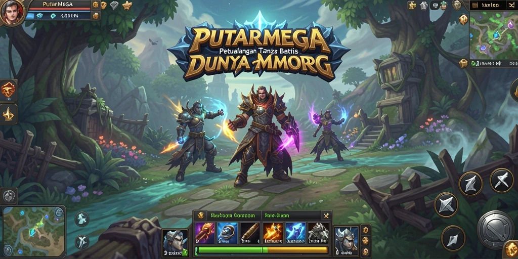 Screenshot gameplay PUTARMEGA menunjukkan aksi seru dalam pertempuran MMORPG.