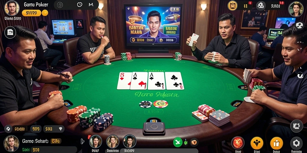 Screenshot SVIP9 menampilkan gameplay poker yang mendebarkan dan interaktif.