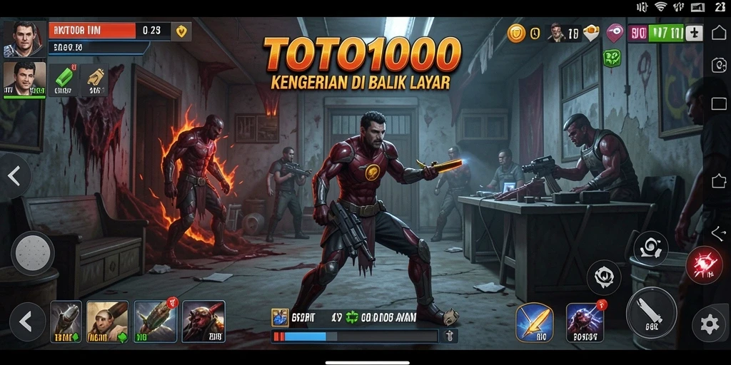 Screenshot menampilkan momen mencekam dalam gameplay TOTO1000.