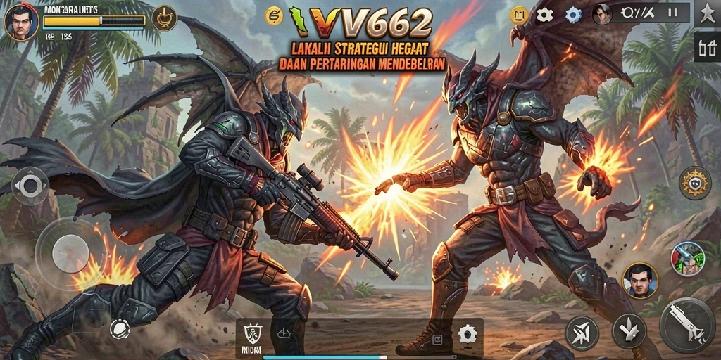 Tampilan permainan VV62 yang menegangkan saat pertempuran strategis.